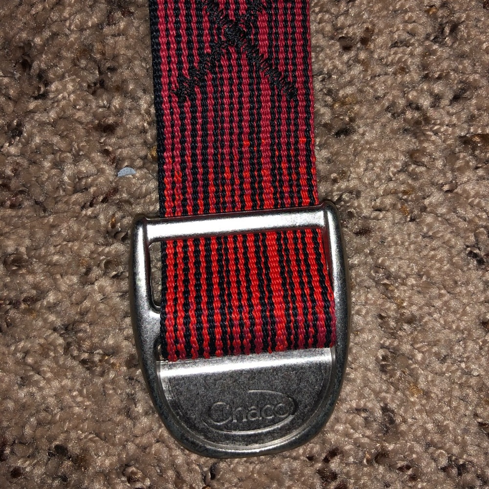 red and black reversible chaco belt